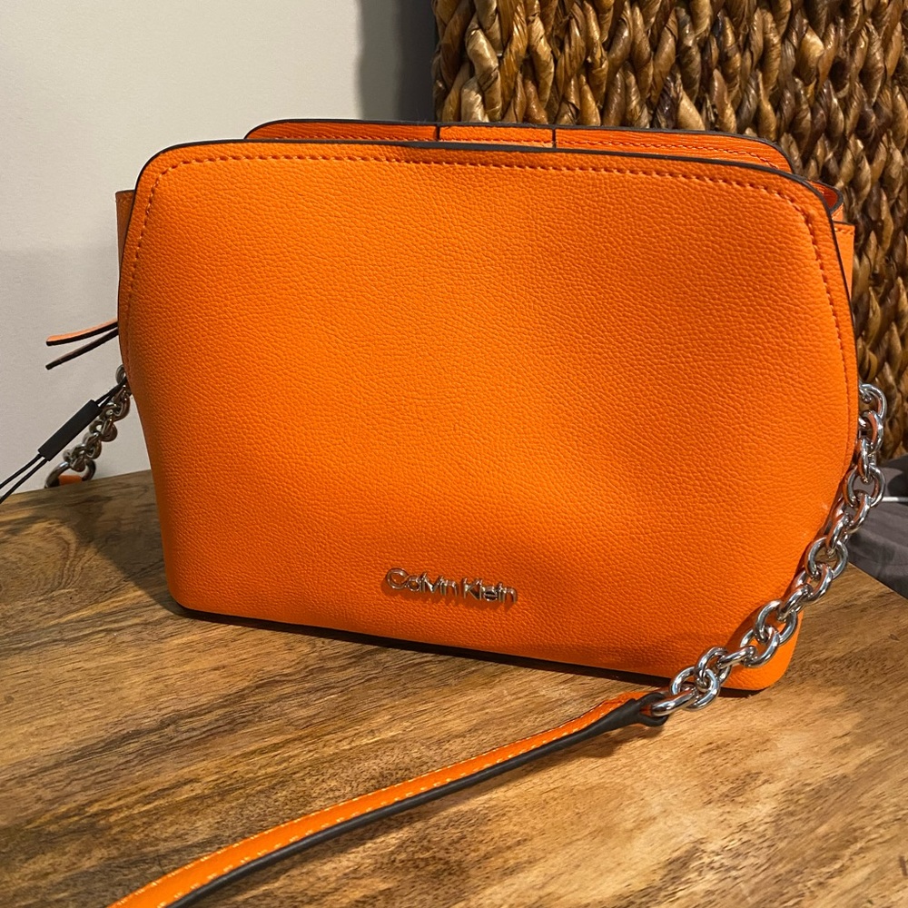 NWT Orange Calvin Klein cross body bag